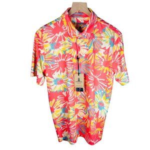 Chubbies The P.I. Performance Polo 2.0 Size Small Shirt Floral Business